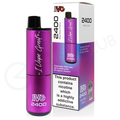 Blue Razz Cherry IVG 2400 Disposable Vape 1 Blue Razz Cherry IVG 2400 Disposable Vape