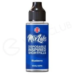 Blueberry Shortfill E-Liquid By Mix Labs 100ml