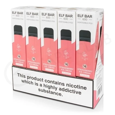 Elf Bar Strawberry Ice Cream 10 X Disposable Vape Multipack 1 Elf Bar Strawberry Ice Cream 10 X Disposable Vape Multipack