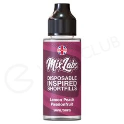 Lemon, Peach & Passionfruit Shortfill E-Liquid By Mix Labs 100ml