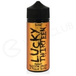 Mango, Passion Fruit & Peach Slush Shortfill E-Liquid By Lucky Thirteen 100ml