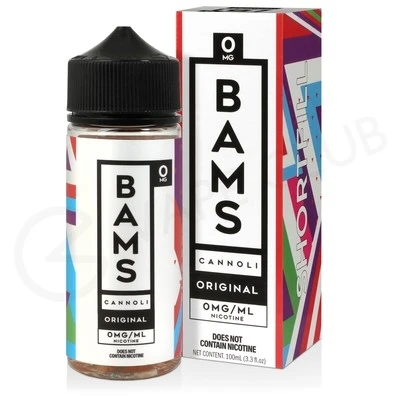 Original Shortfill E-Liquid By Bams Cannoli 100ml 1 Original Shortfill E-Liquid By Bams Cannoli 100ml