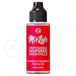 Strawberry Raspberry Cherry Ice Shortfill E-Liquid By Mix Labs 100ml
